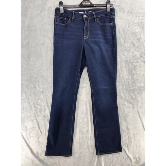 Old Navy Denim - Old Navy Jeans Womens 8 Dark Blue Mid Rise Kicker Boot Short Blue 5-Pocket